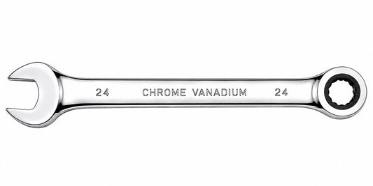 24mm Ratcheting Chrome Vanadium Metric Combination Wrench Hand Tool