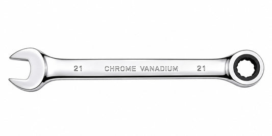 21mm Metric CRV Ratcheting Chrome Vanadium Combination Wrench