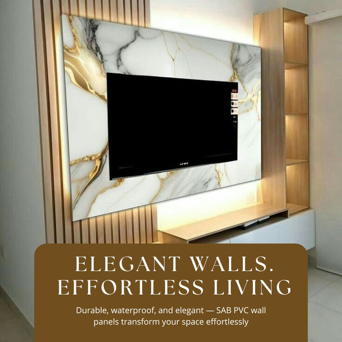 2/10FT Waterproof Wood Grain UV Marble Sheet Wall Panel for Home Decoration - DY2435