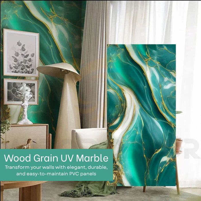 2/10FT Waterproof Wood Grain UV Marble Sheet Wall Panel for Home Decoration - DY2428