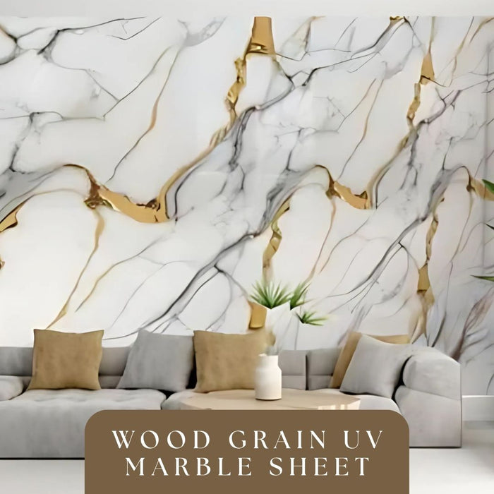 2/10FT Waterproof Wood Grain UV Marble Sheet Wall Panel for Home Decoration - DY2432