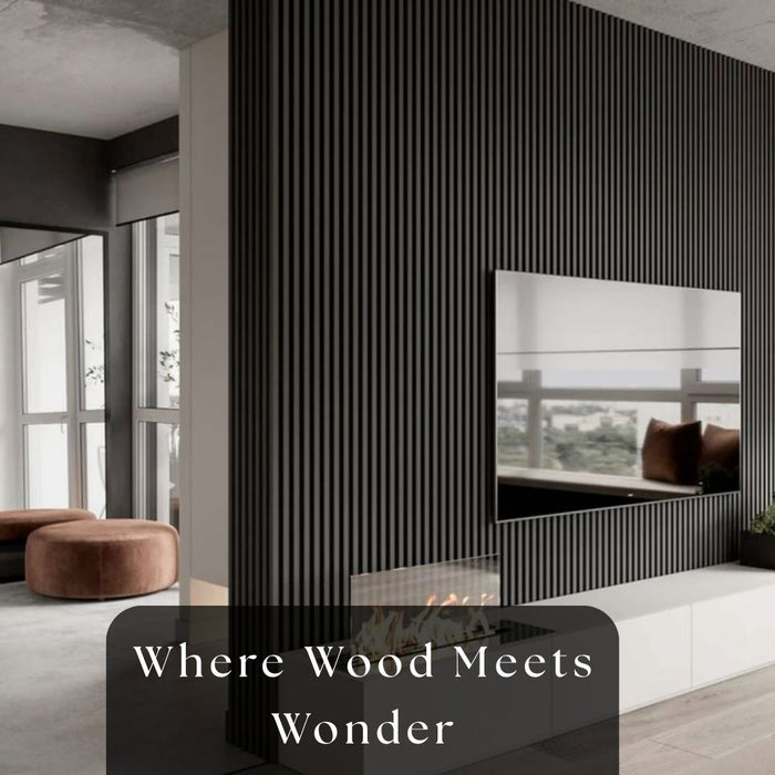 2/10FT Wooden Acoustic Panels - Black Panel