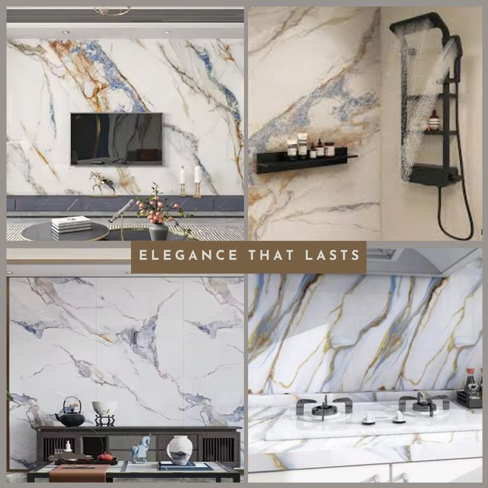 2/10FT Waterproof Wood Grain UV Marble Sheet Wall Panel for Home Decoration - DY2434