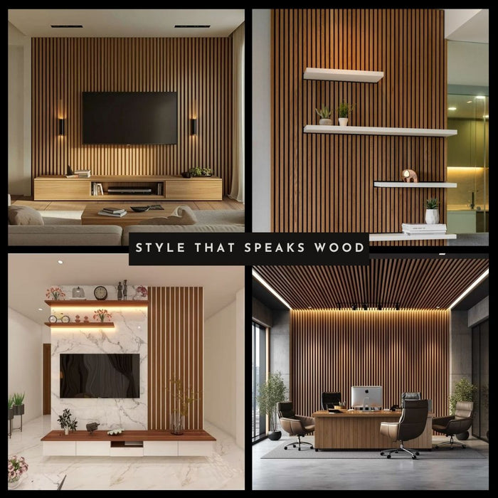 2/10FT Wooden Acoustic Panels - Brown Panel