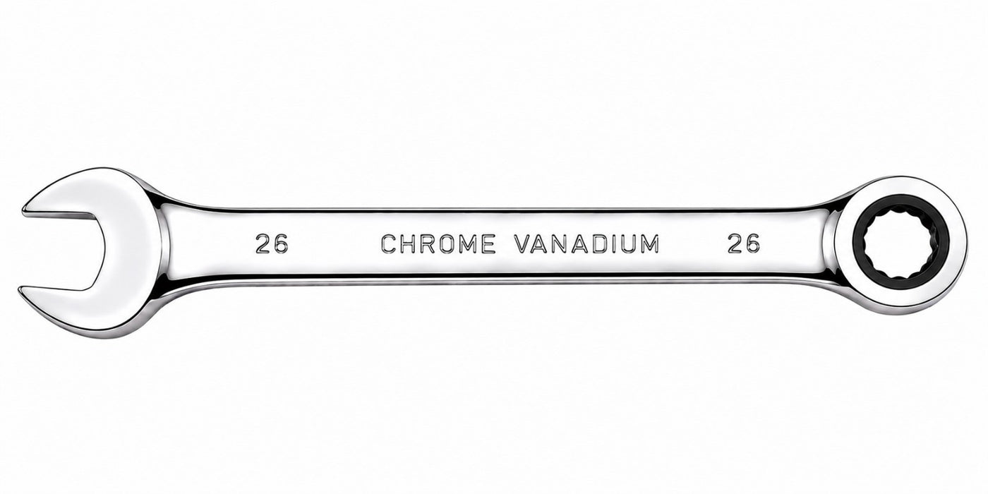 26mm Ratcheting Chrome Vanadium Combination Wrench CRV Metric Hand Tool