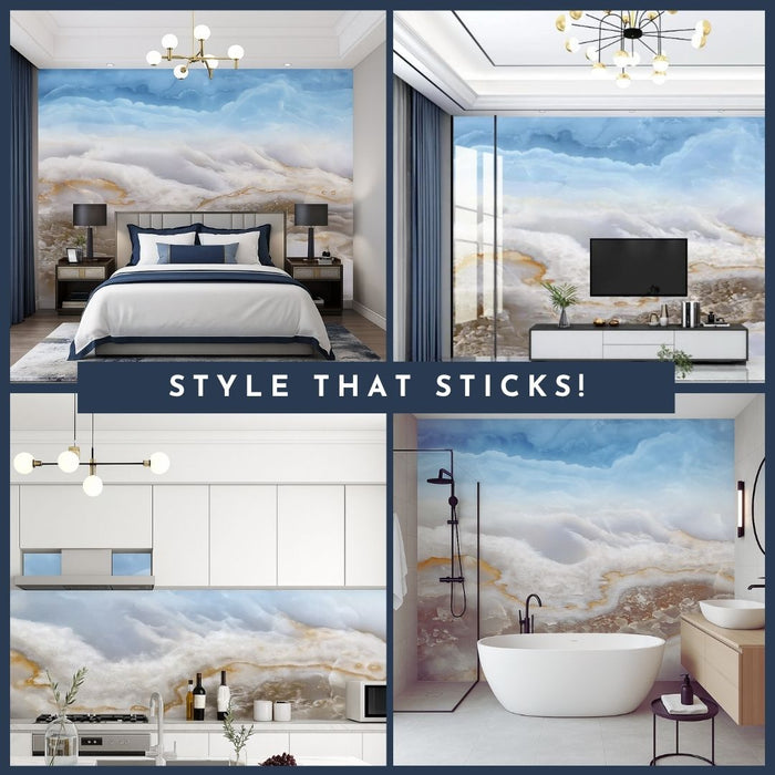 4/8FT 3D PVC Marble Wall Panels - BLD-193