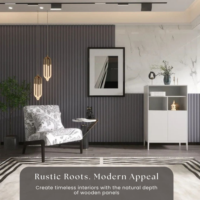 2/10FT Wooden Acoustic Panels - Grey Panel