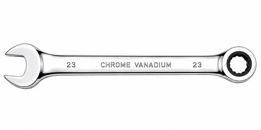 23mm Ratcheting Chrome Vanadium Combination Wrench CRV Metric Hand Tool