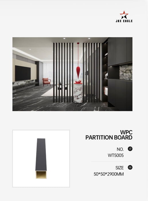 WPC Partition Board Black Wood
