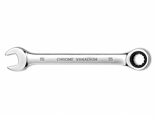 15mm Ratcheting Chrome Vanadium Combination Wrench CRV Metric Hand Tool