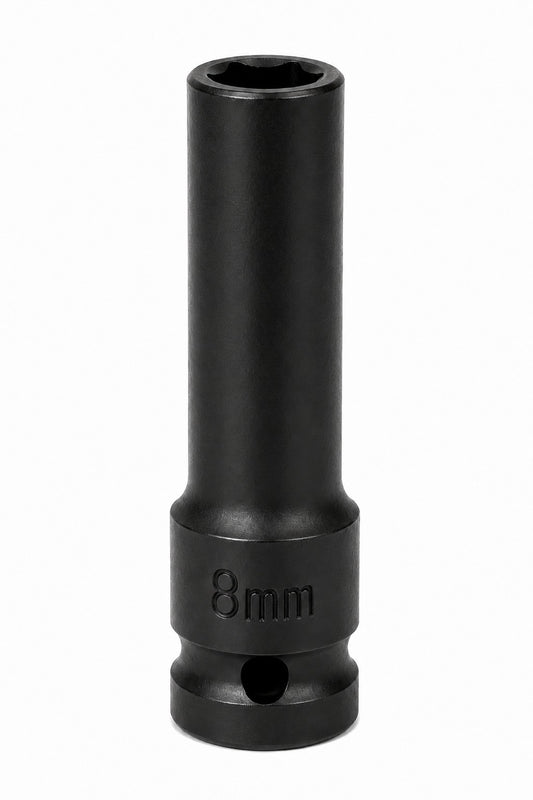 8mm 1/2" Drive Deep Impact Socket – 6-Point CR-MO Steel