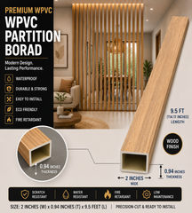 2 × 114.17 inches WPC Partition Board Natural Wood - WT5001