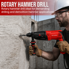 Rotary Hammer - RH2603PLUS Heavy-Duty SDS-Plus Hammer Drill for Concrete, Masonry & Demolition