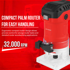 WT635M Router Tool 580W High-Speed Wood Router 32,000 RPM Electric Trim Router Compact Palm Router Plunge Router for Woodworking Edge