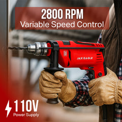 Impact Drill - ID780 Heavy-Duty Electric Power Drill for Concrete, Metal, and Wood