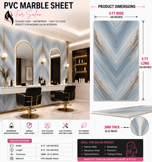 4 × 8 FT 3D PVC Marble Wall Panels - BLD-054