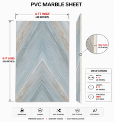 4 ×8 FT 3D PVC Marble Wall Panel– Waterproof Interior Decorative Panel BLD-082