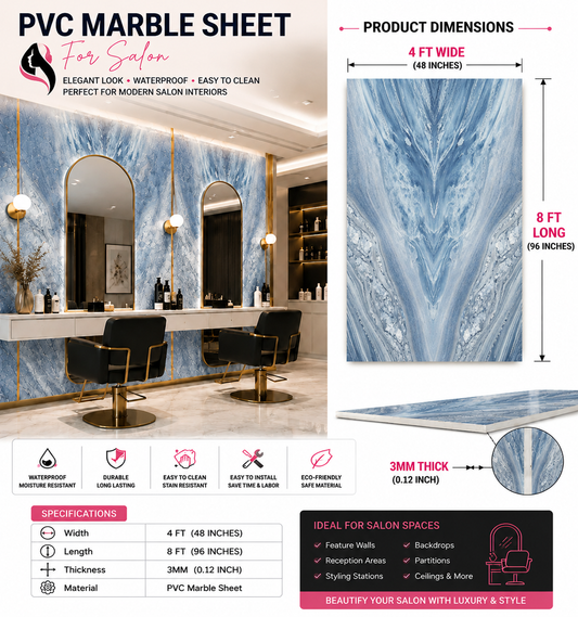 4 × 8 FT 3D PVC Marble Wall Panels - BLD-135