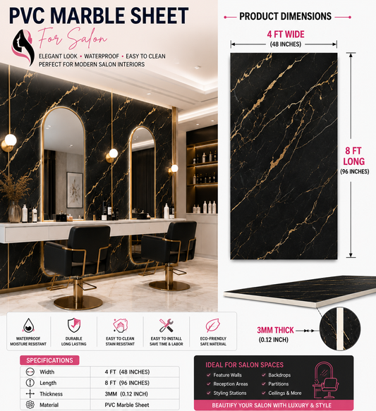 4 × 8 FT 3D PVC Marble Wall Panels - BLD-1666
