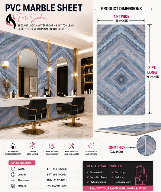 4 × 8 FT 3D PVC Marble Wall Panels - BLD-181