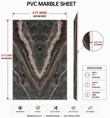 4 × 8 FT 3D PVC Marble Wall Panels - BLD-651