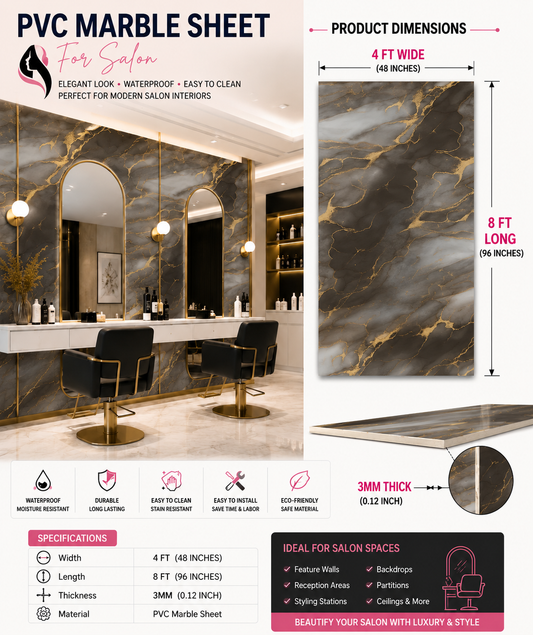 4 × 8 FT 3D PVC Marble Wall Panels - BLD-682