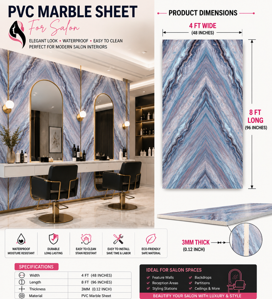 4 × 8 FT 3D PVC Marble Wall Panels - BLD-946