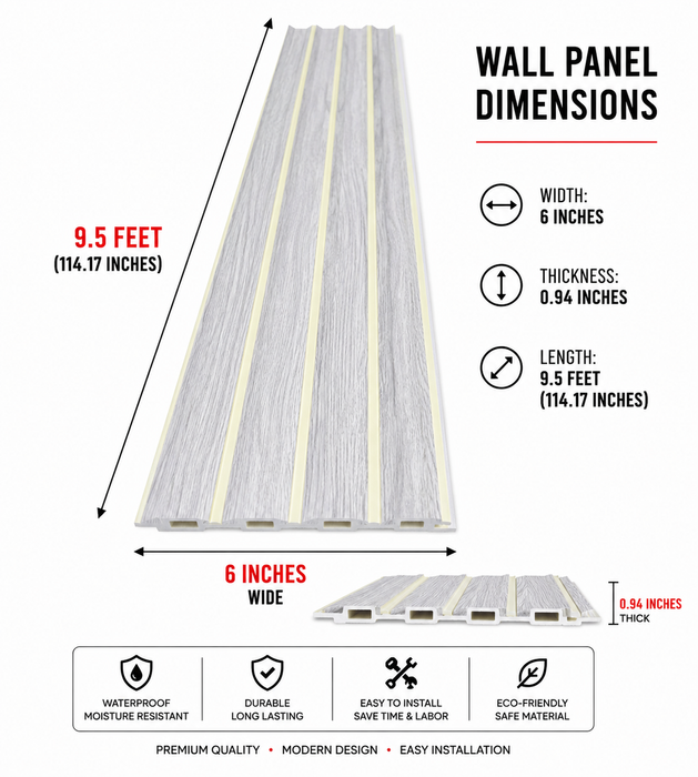 6 × 114.17 inches PS-PVC Wall Panel – PS15203