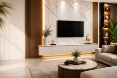 4 × 8 FT PVC Wall Panel - Modern Living Room