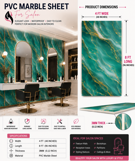 4 × 8 FT Waterproof Wood Grain UV Marble Sheet Wall Panel for Home Decoration - DY2428