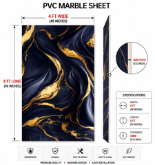 4 × 8 FT Waterproof Wood Grain UV Marble Sheet Wall Panel for Home Decoration - DY2429
