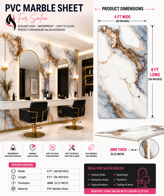 4 × 8 FT Waterproof Wood Grain UV Marble Sheet Wall Panel for Home Decoration - DY2444