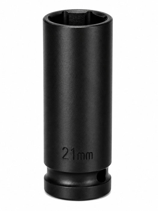 21mm Deep Impact Socket For One Half Inch Drive CRMO Steel 6 Point